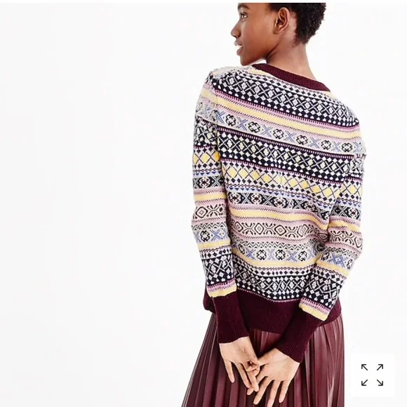 J.Crew Sequin Fair Isle Nordic 100% Lambswool - Picture 4 of 8